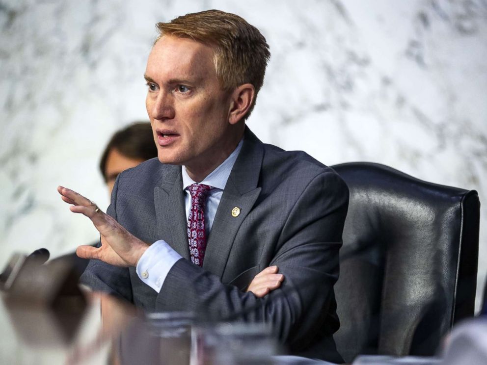 PHOTO: Sen. James Lankford questions retired Vice Adm. Joseph Maguire during a Senate Intelligence Committee confirmation hearing, to become the director of the National Counterterrorism Center, on Capitol Hill, on July 25, 2018 in Washington, D.C.