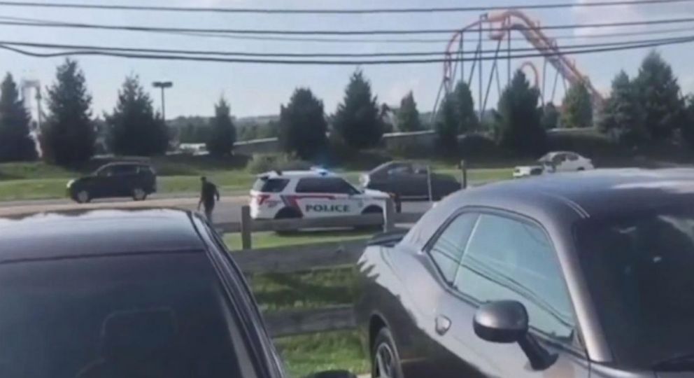 PHOTO: A screen grab from a video shows police shooting a man on a road in Pennsylvania.