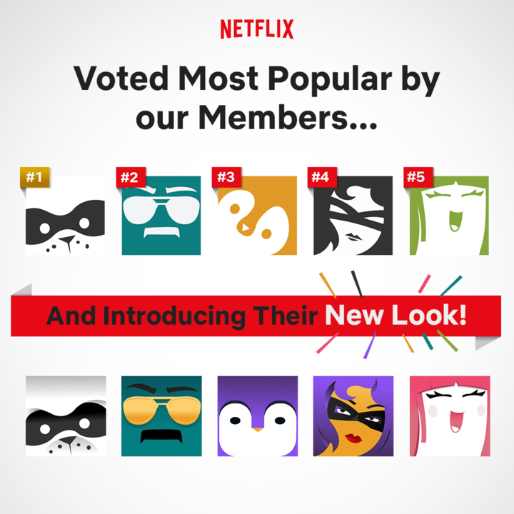 Updated&nbsp;Netflix profile images.