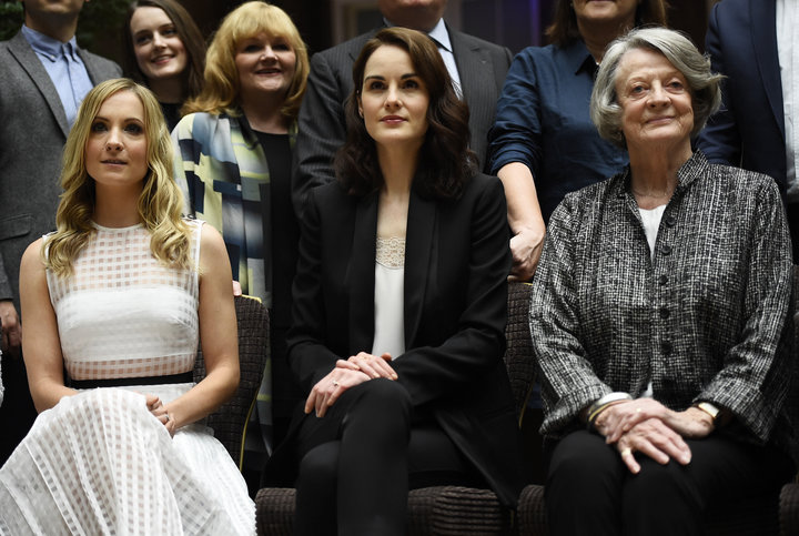 Joanne Froggatt, Michelle Dockery, and Maggie Smith at a press event for "Downton Abbey."