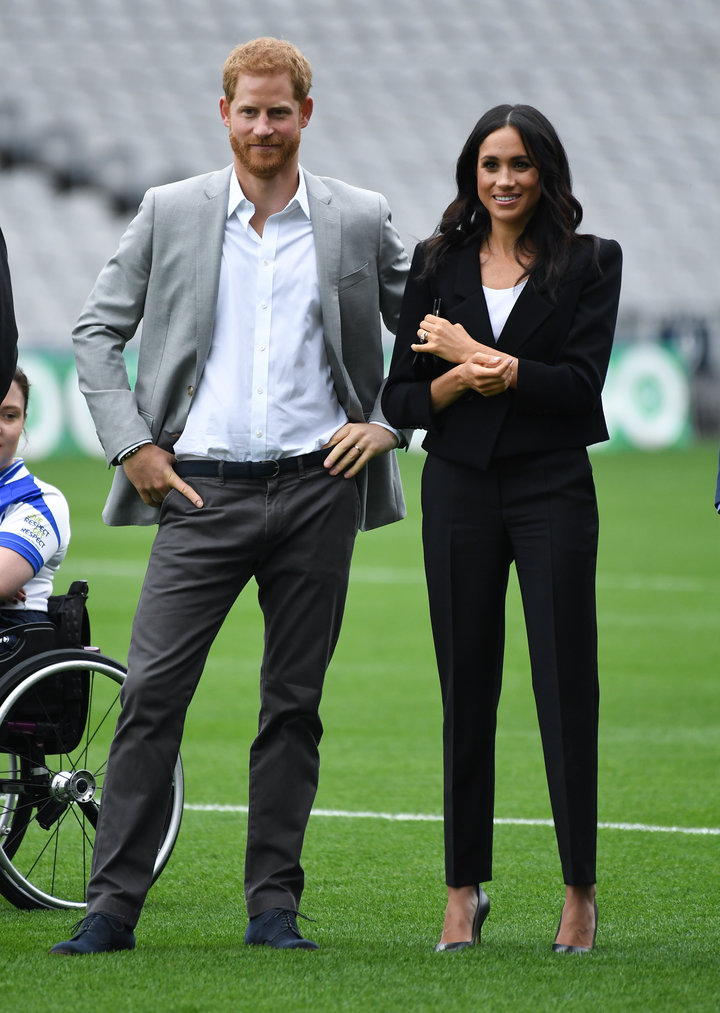 The Duke and Duchess of Sussex during a visit to Croke Park on the second day of their visit to Dublin, Ireland on Wednesday,