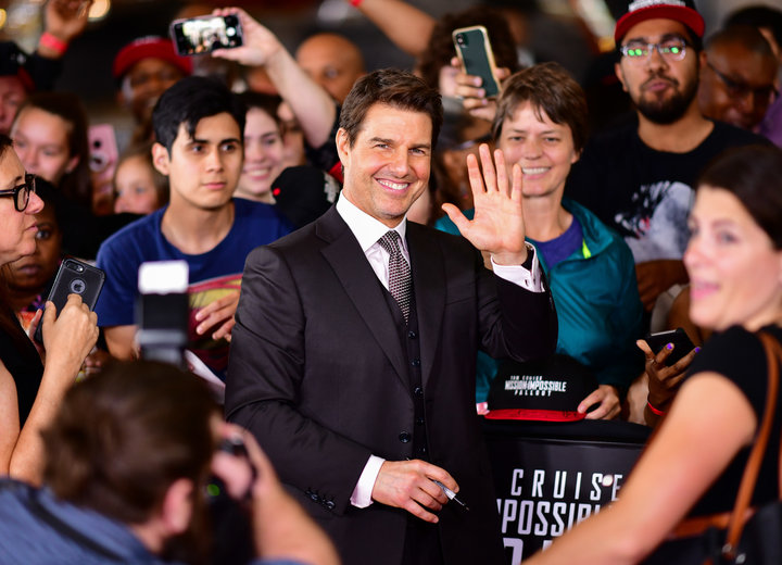 Tom Cruise, posing as a mere mortal at the "Mission: Impossible - Fallout" premiere.