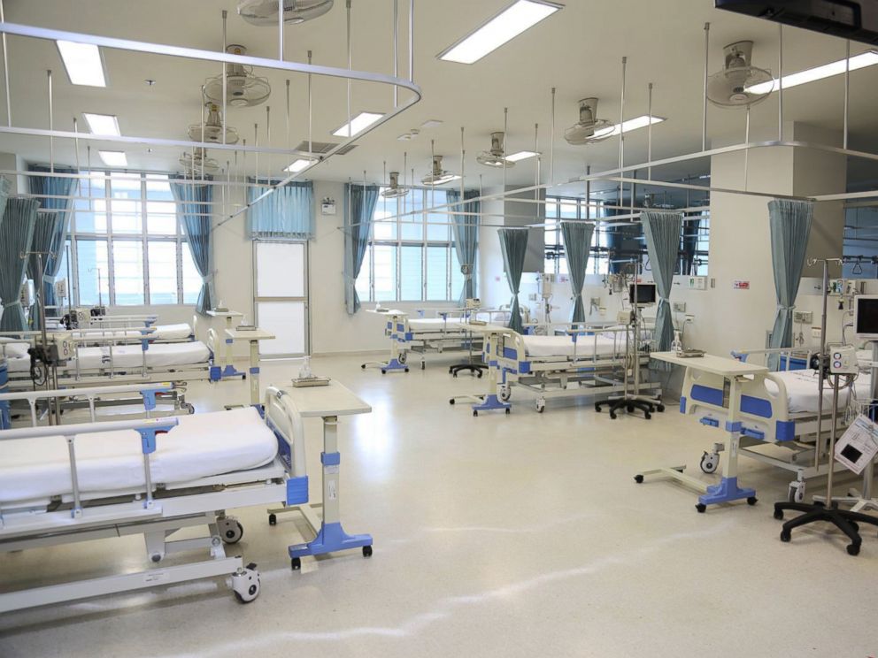 PHOTO: A view of inside the eighth-floor ward of a hospital in Chiang Rai, Thailand, where rescued members of a youth soccer team are being treated.