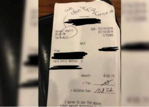 Khalil Cavil was left a hateful message on a receipt at a restaurant in Texas thegrio.com