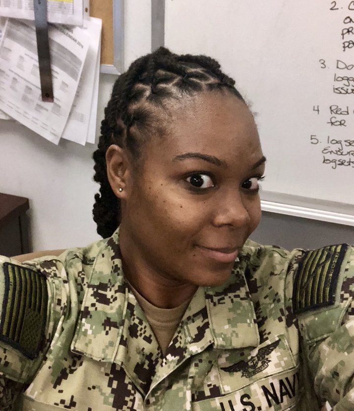 Petty Officer 1st Class Jacqualynn Leak hid her&nbsp;locs under a wig for years before fighting to lift the Navy's dreadlocks
