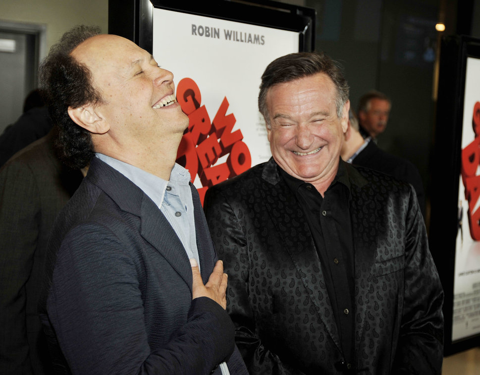 Actors Billy Crystal (left) and Robin Williams at the premiere of Magnolia Pictures' "World's Greatest Dad" on Aug. 13, 2009,