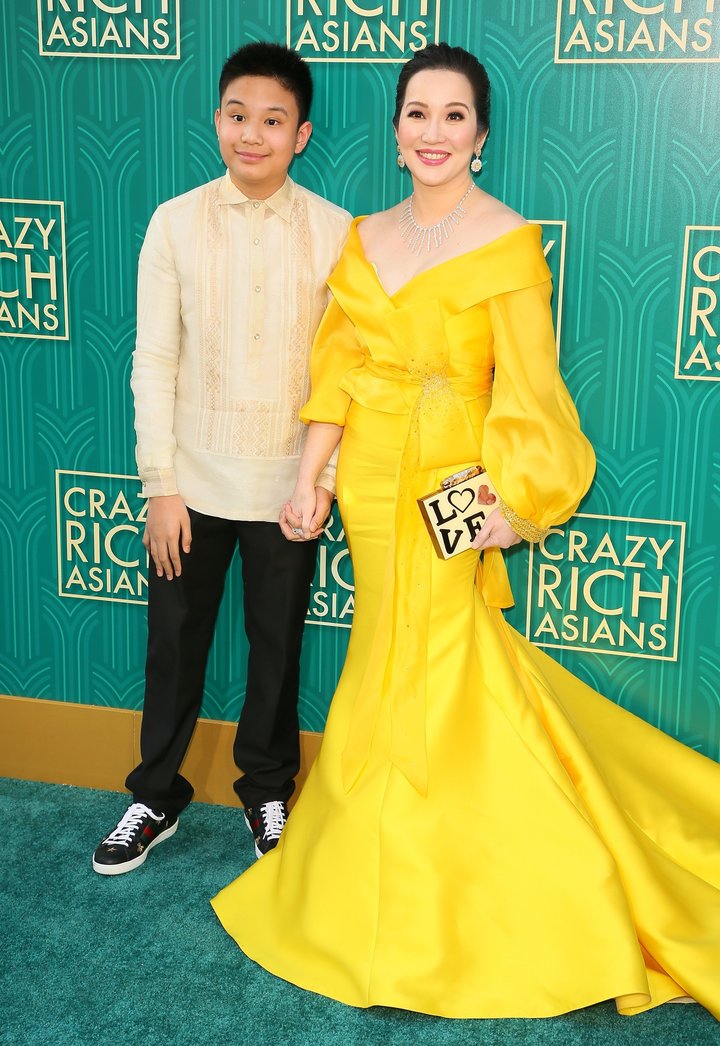 Actress Kris Aquino (right) and her son actor Bimby Aquino Yap