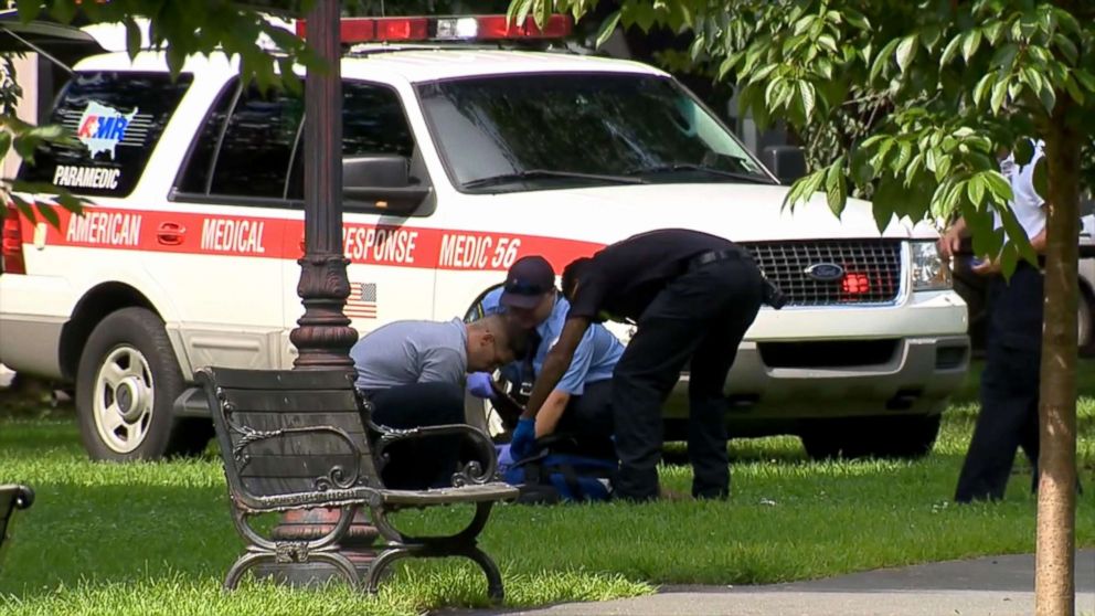 PHOTO: Authorities found more than two dozen people suffering from apparent overdoses at the New Haven Green in New Haven, Connecticut, Aug. 15, 2018.