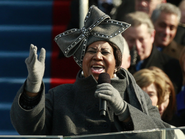 The jeweled hat Franklin wore during President Barack Obama's first inauguration earned its own celebrity status.