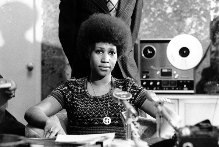 It wasn't until Franklin signed on with Atlantic Records in the late '60s that her career really took off. She's seen here in