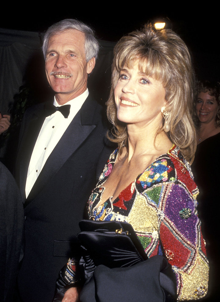Businessman Ted Turner and Fonda attend the 12th Annual National CableACE Awards on Jan. 13, 1991, in Los Angeles, California