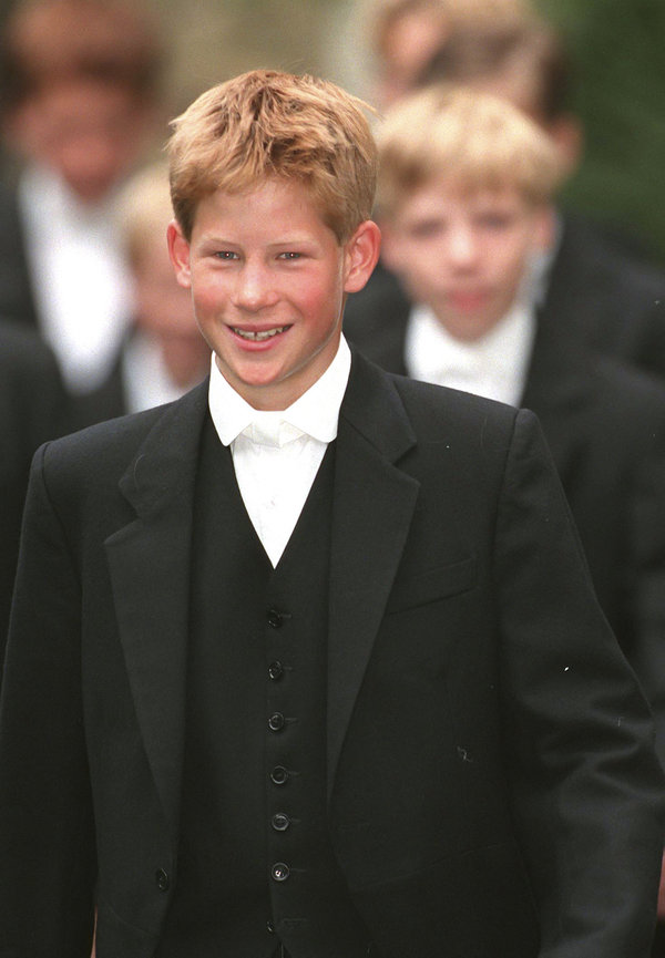 Prince Harry on his first day at Eton College, on Sept. 3, 1998.