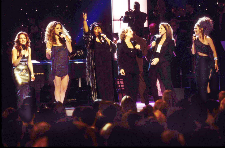 Gloria Estefan, Mariah Carey, Aretha Franklin, Carole King, Celine Dion and Shania Twain at "Divas Live."
