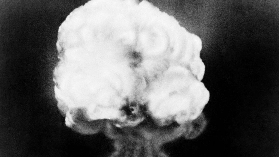 This July 16, 1945 photo, shows the mushroom cloud of the first atomic explosion at Trinity Test Site, New Mexico. The National Cancer Institute says its long-anticipated study into the cancer risks of New Mexico residents living near the site of the world's first atomic bomb test likely will be published in 2019.