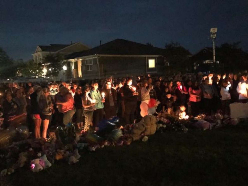 Hundreds attended a candlelight vigil for Shanann Watts and her two daughters on Friday night, Aug. 17, 2018.