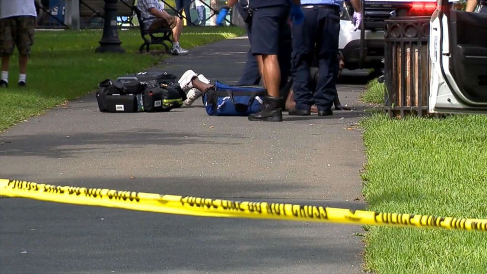 PHOTO: Authorities found more than two dozen people suffering from apparent overdoses at the New Haven Green in New Haven, Connecticut, Aug. 15, 2018.