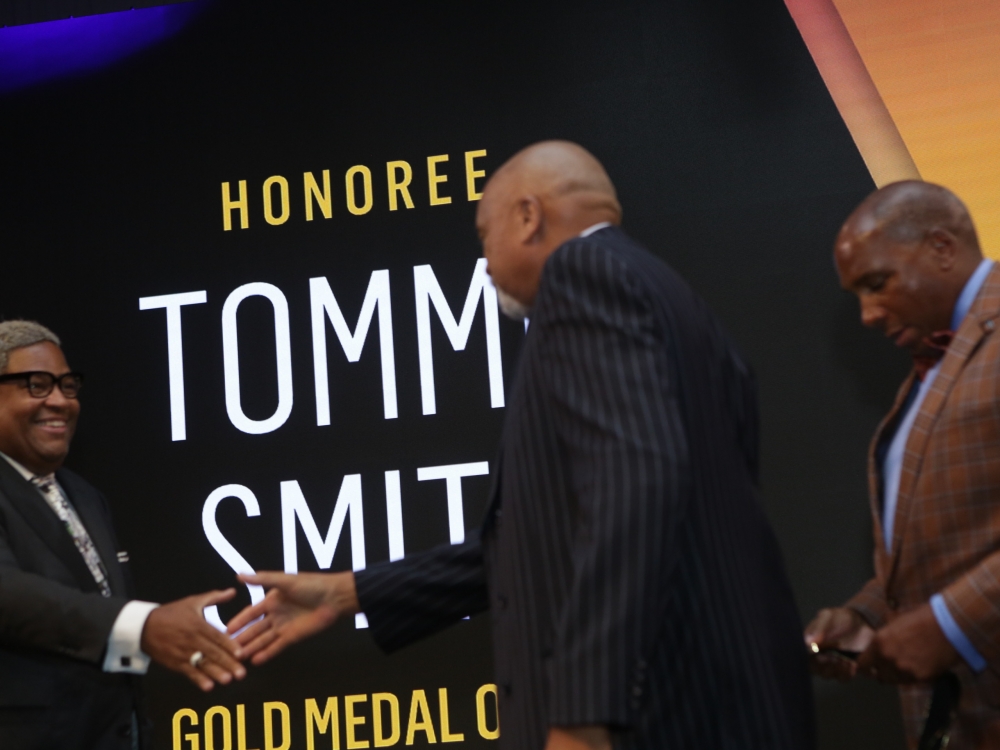 Black Men Xcel Recap Day 1 Tommie Smith receiving award