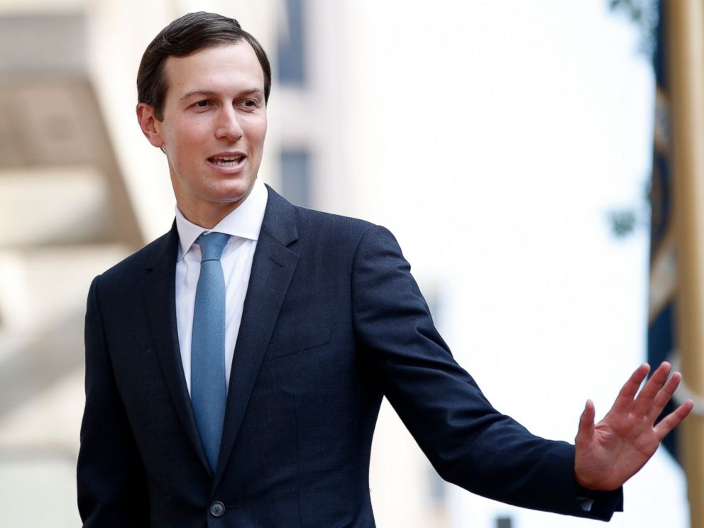In this Aug. 29, 2018, file photo, White House Adviser Jared Kushner waves as he arrives at the Office of the United States Trade Representative in Washington.
