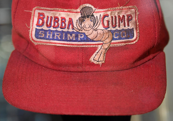 A detail of a hat worn by Tom Hanks in the 1994 film &ldquo;Forrest Gump.&rdquo;
