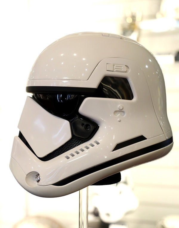 First Order stormtrooper helmet from &ldquo;Star Wars: The Last Jedi.&rdquo;