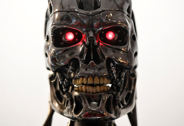 A detail of a Stan Winston endoskeleton from 1991&rsquo;s &ldquo;Terminator 2: Judgment Day.&rdquo;