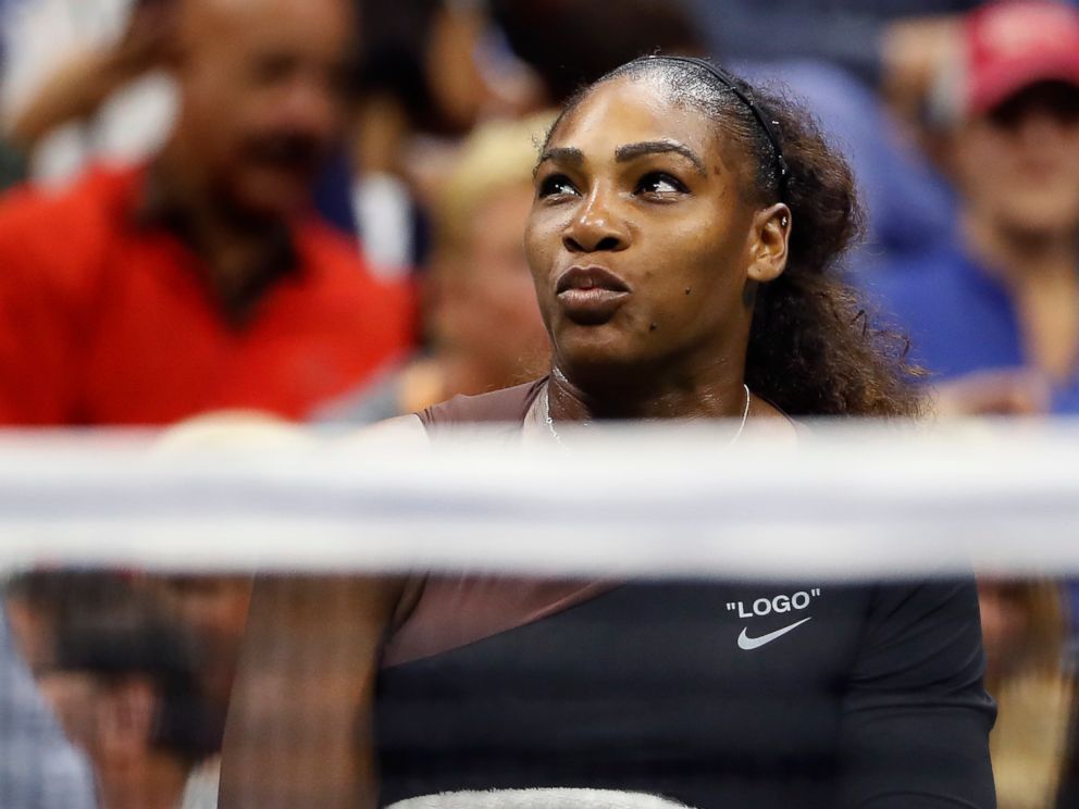 PHOTO: Serena Williams talks with chair umpire Carlos Ramos during a match against Naomi Osaka, of Japan, in the womens final of the U.S. Open tennis tournament, Sept. 8, 2018, in New York. 