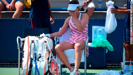 Alize Cornet at the 2018 US Open in New York on August 28, 2018. 