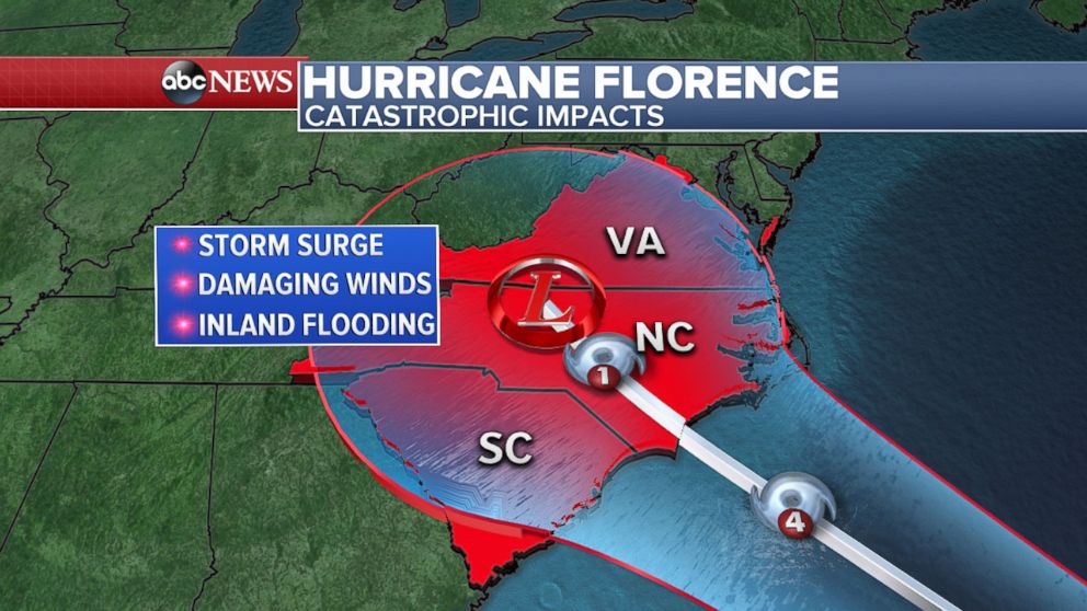 GRAPHIC: Weather graphic shows Tropical rainfall due to Hurricane Florence.
