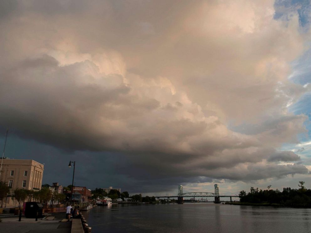 PHOTO: A large rain cloud passes over a day before the arrival of hurricane Florence in Wilmington, N.C. on Sept. 12, 2018. 