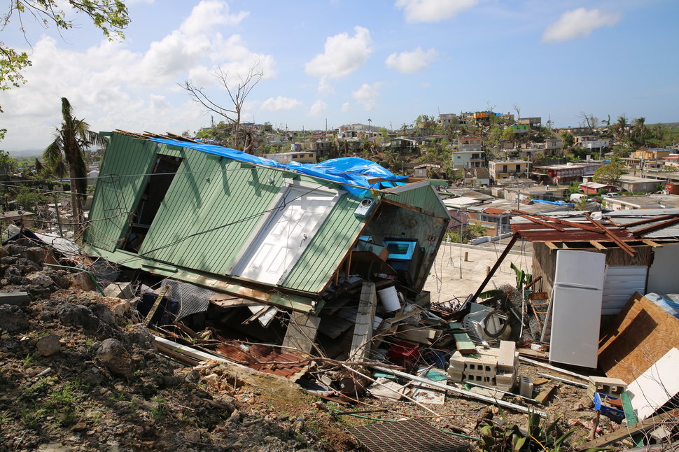 Destruction in Villa Hugo 1 three weeks after Hurricane Maria.