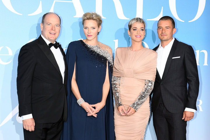 Prince Albert II and Princess Charlene of Monaco, Katy Perry and Orlando Bloom attend the Gala for the Global Ocean on Wednes
