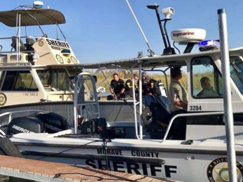 PHOTO: Units from the Mohave County Sheriffs Office Division of Boating Safety photographed on Sept. 2, 2018, the day after a boating crash on the Colorado River.