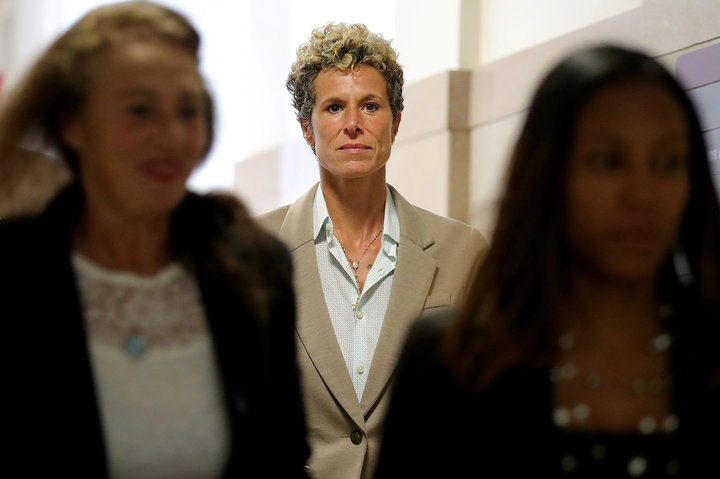 Andrea Constand returns to the courtroom during a lunch break on Sept. 24, 2018, in Norristown, Pennsylvania.&nbsp;