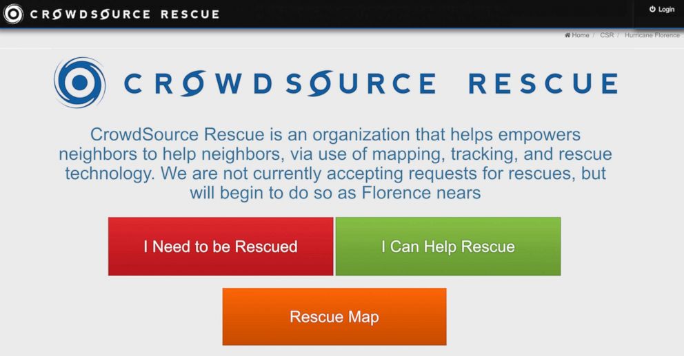 PHOTO: If you are stranded in the midst of Hurricane Florence and cant reach rescuers, this app might be able to get you help.