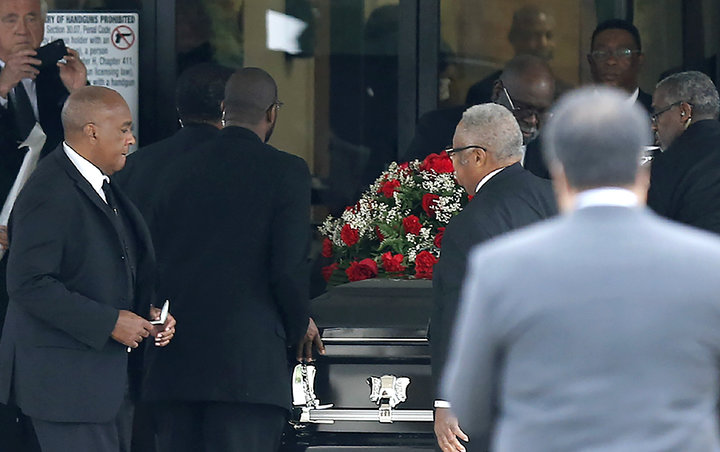 The casket carrying Botham Shem Jean arrived at the Greenville Avenue Church of Christ in Richardson, Texas on Thursday.