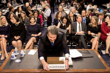 PHOTO: Supreme Court nominee Brett Kavanaugh prepares to testify during the third day of his confirmation Sept. 6, 2018.