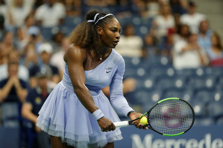 Serena Williams competes against Anastasija Sevastova during the US Open 2018 Women's singles semi final match on Sept. 6.&nb