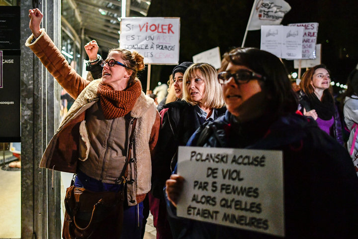 French activists protest&nbsp;Polanski's 2017 film, "Based on a True Story."