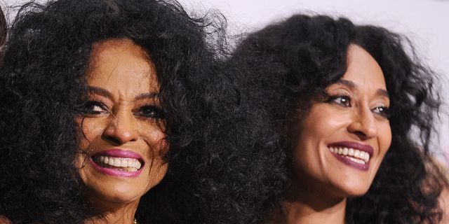 Tracee Ellis Ross with her mother, Diana Ross.