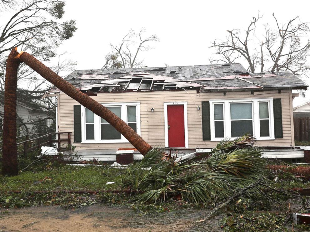 PHOTO: A damaged home is seen after hurricane Michael passed through the area on Oct. 10, 2018, in Panama City, Fla.