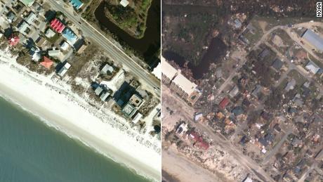 Before and after images show there&#39;s nothing left in some parts of Mexico Beach