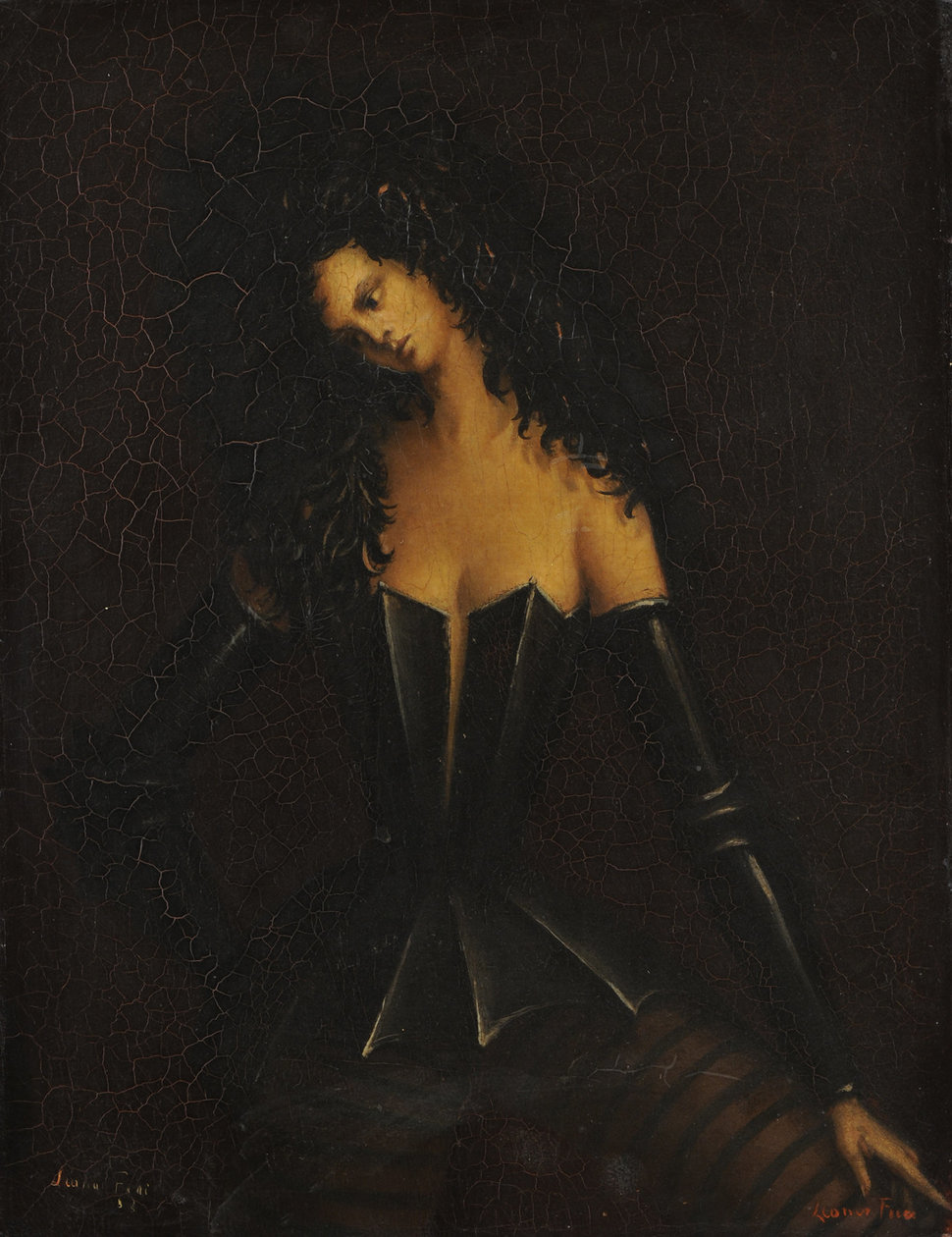 Leonor Fini's 1938 "Woman in Armor I (Femme en armure I)."&nbsp;