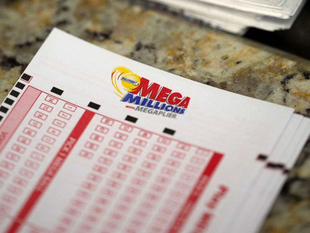 PHOTO: Mega Millions Lottery forms are pictured at Teds State Line Mobil in Methuen, Mass., July 24, 2018.