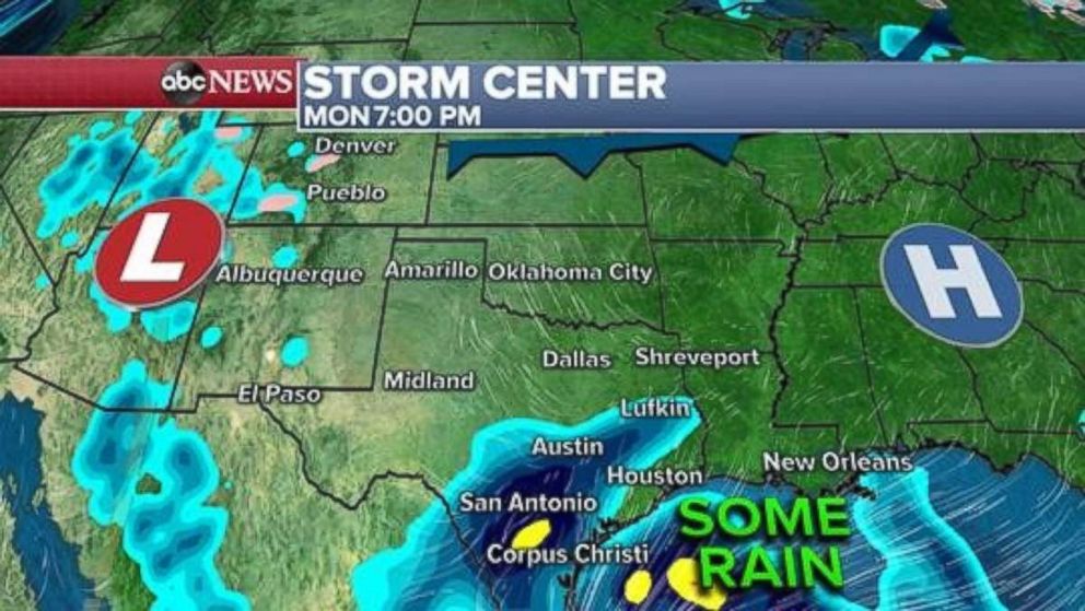 PHOTO: Hard-hit areas of central Texas deluged by rain during the week could see more rain on Monday night.