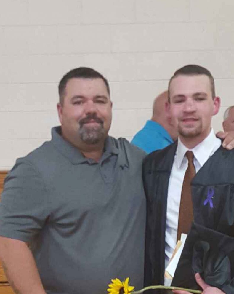 Jordan Brown (right), seen here with his father Chris Brown (left), was released when he turned 18 in 2015. 
