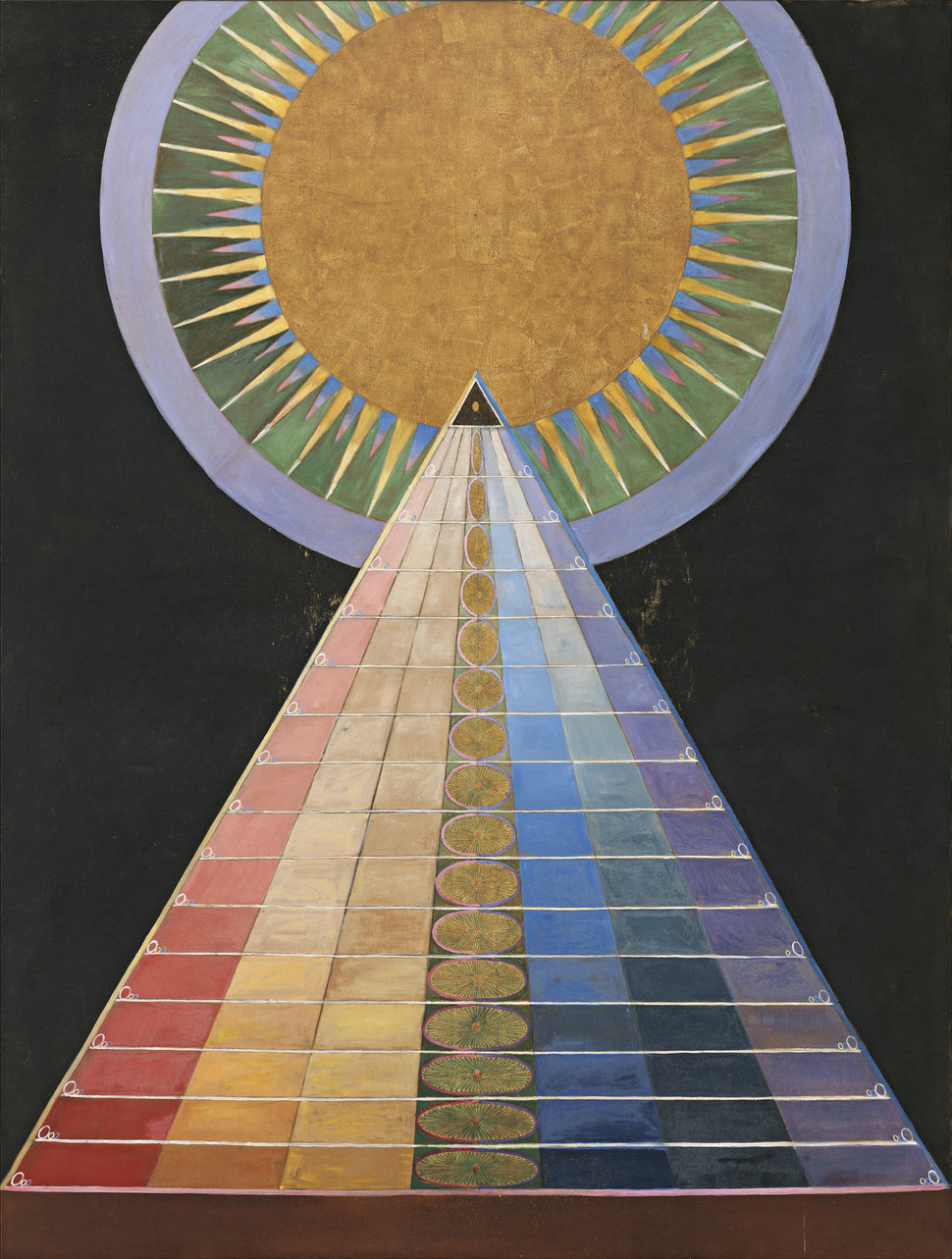 Hilma af Klint's "Group&nbsp;X,&nbsp;No.&nbsp;1,&nbsp;Altarpiece(Grupp&nbsp;X,&nbsp;nr&nbsp;1,&nbsp;Altarbild)," 1915.