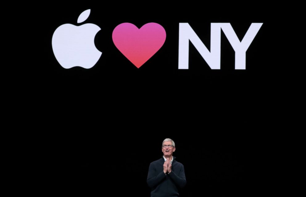 PHOTO: Apple CEO Tim Cook speaks during an Apple launch event in Brooklyn, Oct. 30, 2018.
