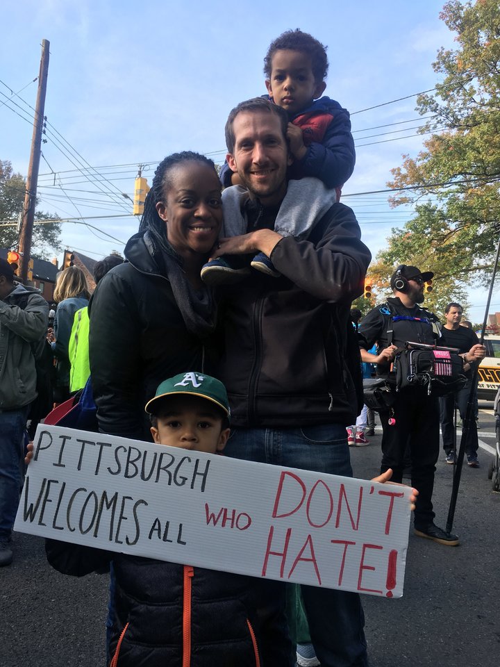 A protest against Trump's visit to Pittsburgh on Tuesday drew thousands of people.