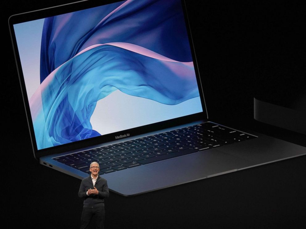 PHOTO: Apple CEO Tim Cook presents new products, including new Macbook laptops, during a special event at the Brooklyn Academy of Music, Oct. 30, 2018, in New York.