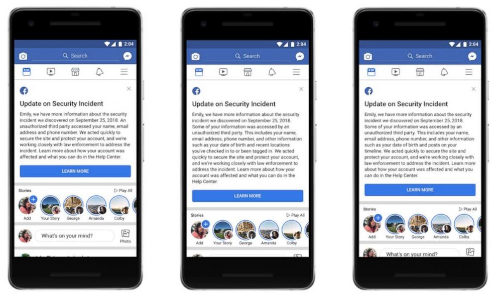 PHOTO: People can check whether they were affected by visiting Facebooks Help Center. Facebook has sent customized messages that people will see depending on how they were impacted.
